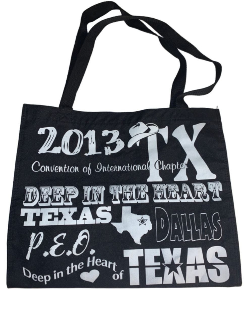 Unbranded Women's Tote Bag One Size Black White 2013 P.E.O. Convention